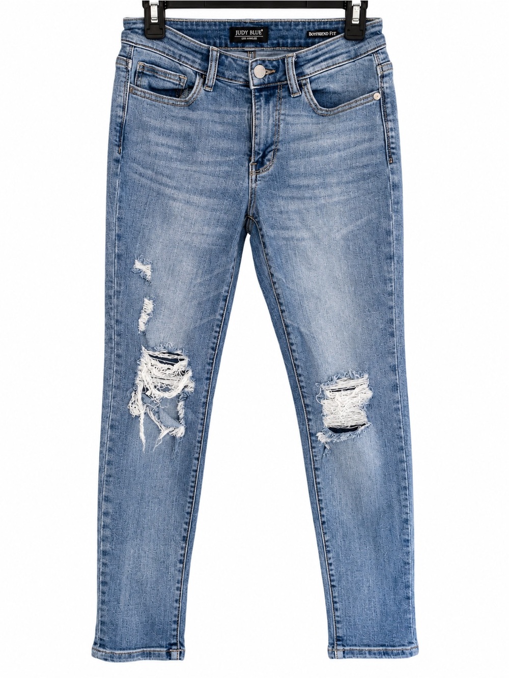 Judy Blue Light Blue Distressed Skinny Jeans Boyfriend Fit